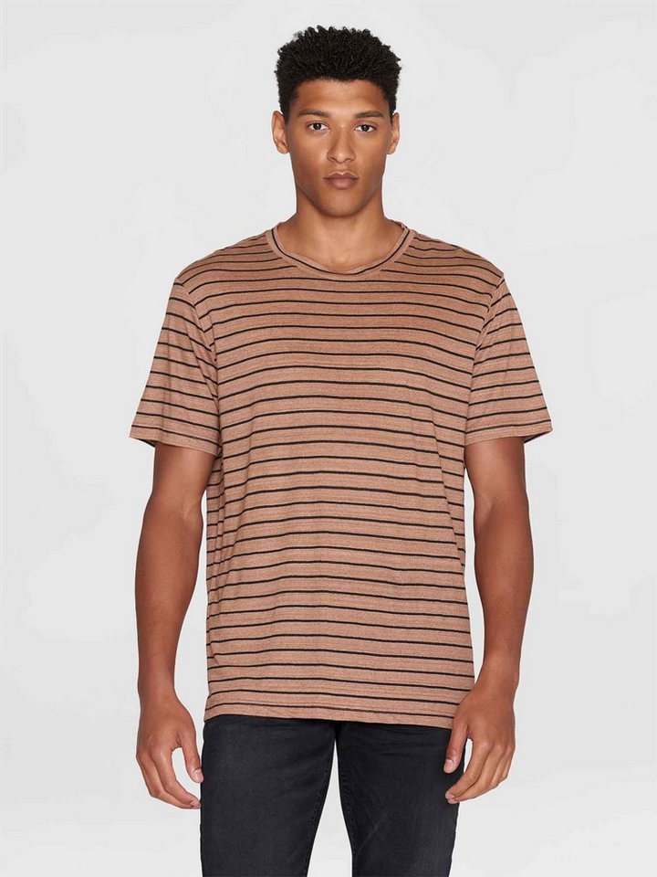 KnowledgeCotton Apparel T-Shirt Regular Linen Striped T-Shirt von KnowledgeCotton Apparel