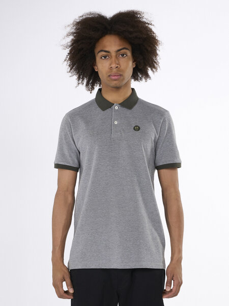 KnowledgeCotton Apparel Melange T-Shirt - Yarn dyed badge polo - aus Bio - Baumwolle von KnowledgeCotton Apparel