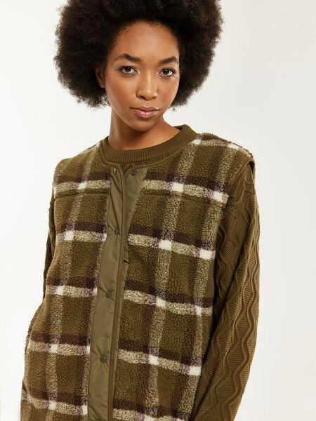 KnowledgeCotton Apparel Teddy Check Crew Neck Vest von KnowledgeCotton Apparel