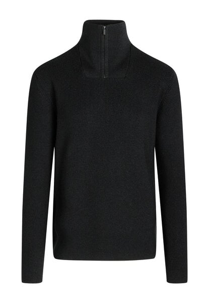 KnowledgeCotton Apparel Troyer - 1/2 neck zip merino wool rib knit - aus Bio-Wolle von KnowledgeCotton Apparel