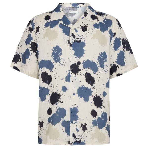 KnowledgeCotton Apparel - Water Is Life Box Fit S/S Linen - Hemd Gr S grau von KnowledgeCotton Apparel