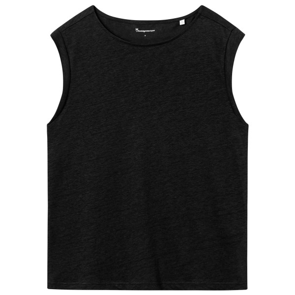 KnowledgeCotton Apparel - Women's Loose Fold Up Linen - Top Gr S schwarz von KnowledgeCotton Apparel