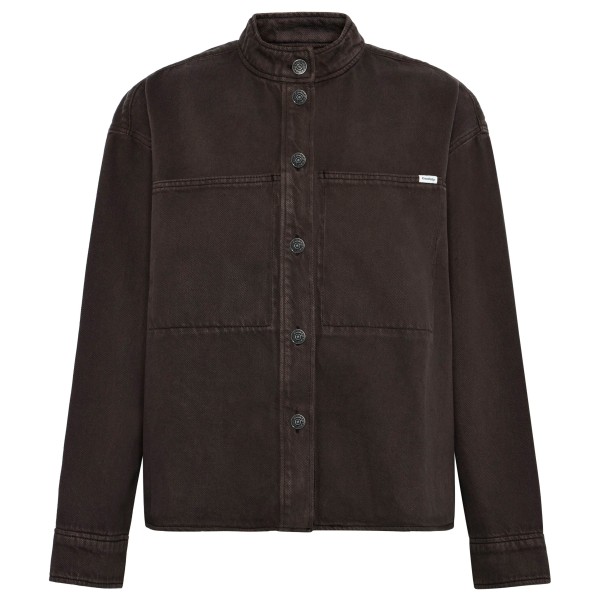 KnowledgeCotton Apparel - Women's Loose Stand Collar Heavy - Bluse Gr XS schwarz von KnowledgeCotton Apparel