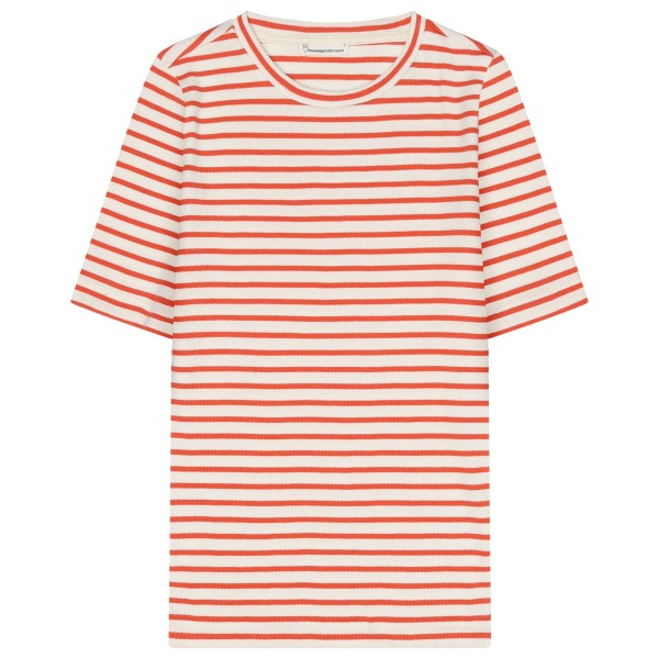 KnowledgeCotton Apparel - Women's Striped Rib T-Shirt - T-Shirt Gr L rosa von KnowledgeCotton Apparel