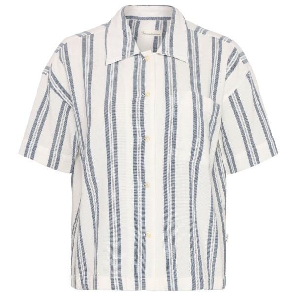 KnowledgeCotton Apparel - Women's Striped S/S Shirt - Bluse Gr XXL weiß/grau von KnowledgeCotton Apparel