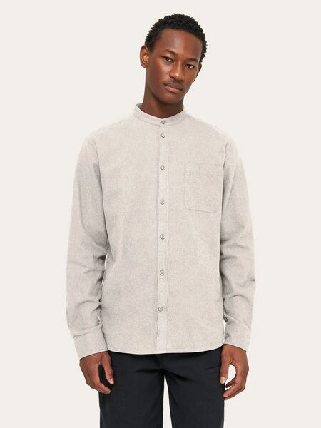 KnowledgeCotton Apparel weiches Flannelhemd - Melangé Flannel Stand Collar Shirt - aus biologisch angebauter Baumwolle von KnowledgeCotton Apparel