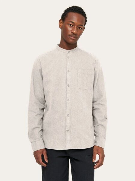 KnowledgeCotton Apparel weiches Flannelhemd - Melangé Flannel Stand Collar Shirt - aus biologisch angebauter Baumwolle von KnowledgeCotton Apparel