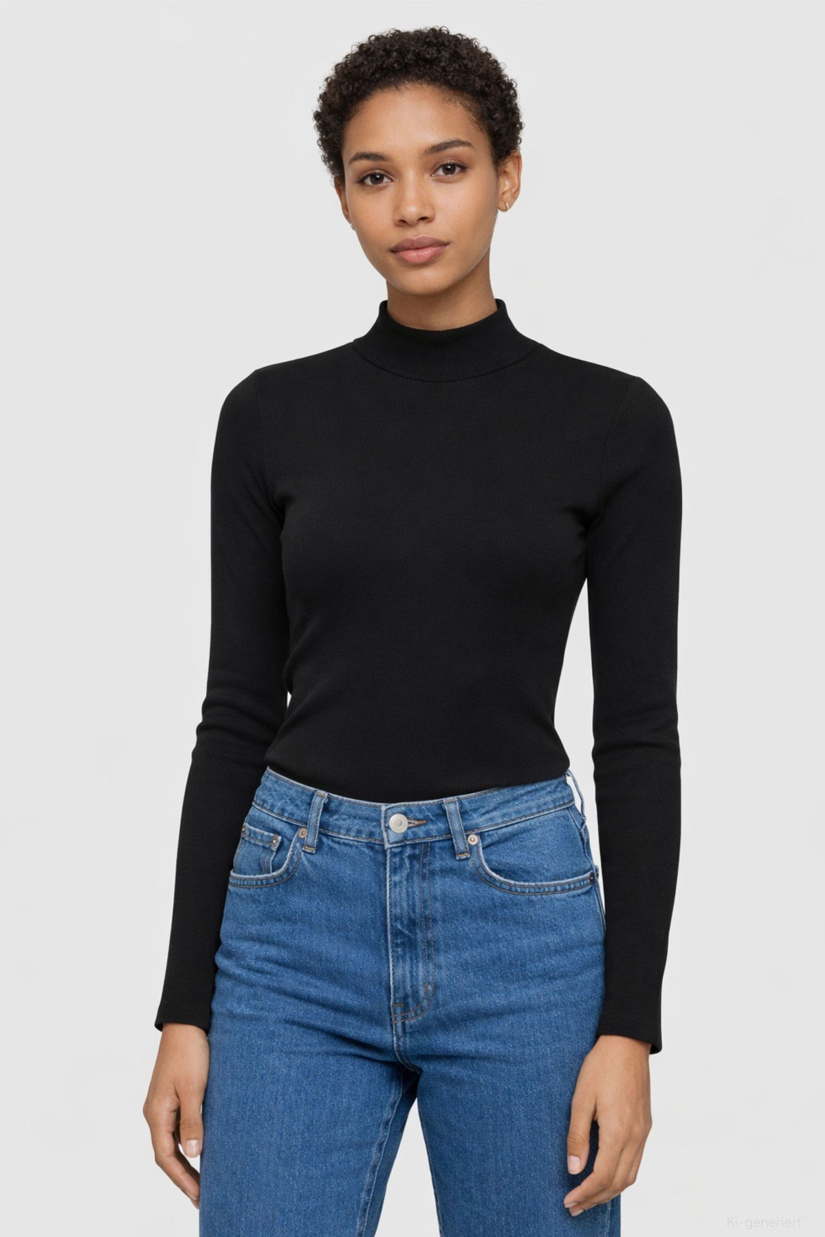 Longsleeve Rib High Neck Rib von KnowledgeCotton Apparel