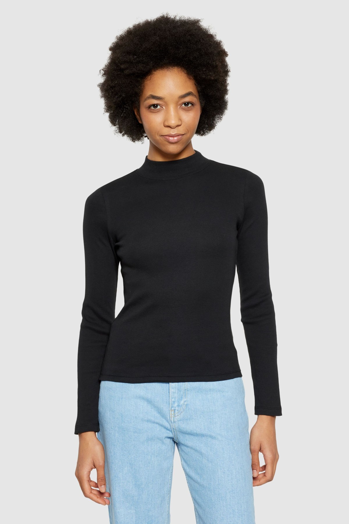 Longsleeve Rib High Neck Rib von KnowledgeCotton Apparel
