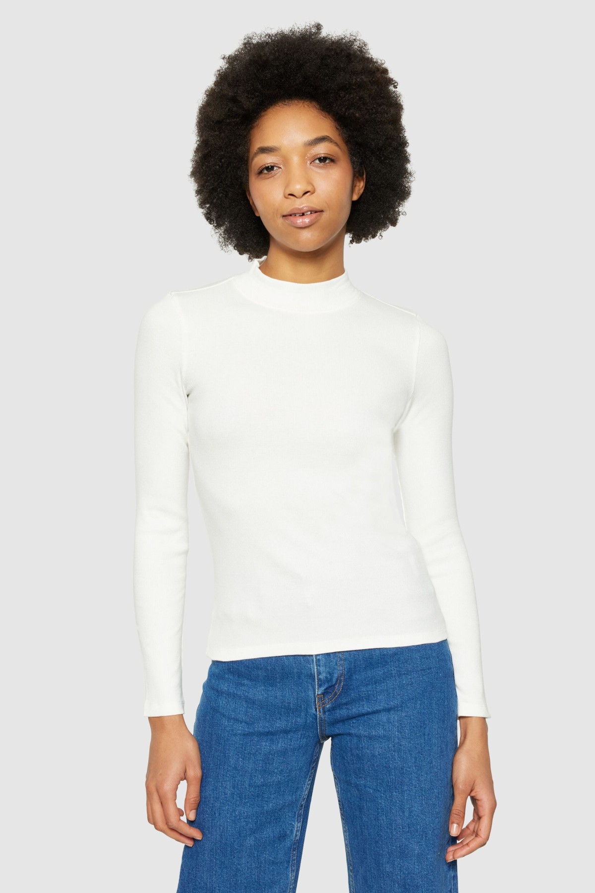Longsleeve Rib High Neck Rib von KnowledgeCotton Apparel