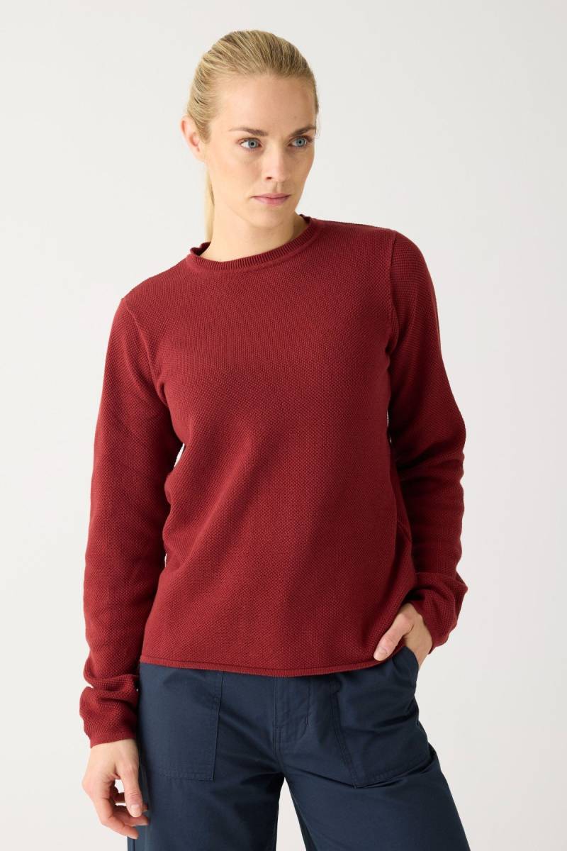 Pullover Micro Bubble Crew Neck Rot von KnowledgeCotton Apparel