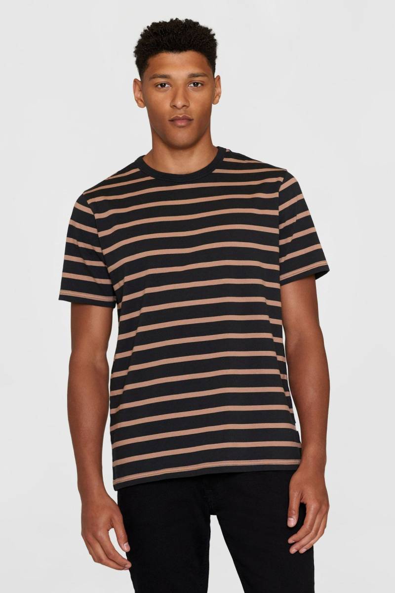 T-Shirt Striped Braun von KnowledgeCotton Apparel