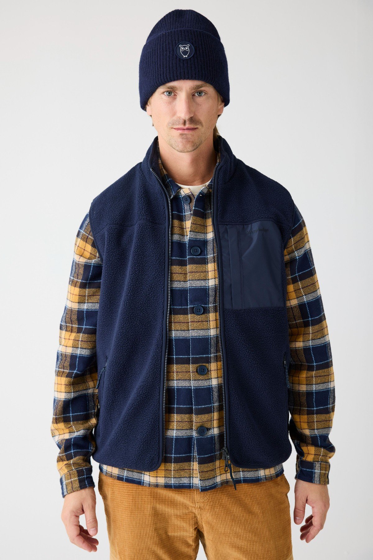 Weste Fit Zip Fleece Blau Weste Fit Zip Fleece Blau von KnowledgeCotton Apparel