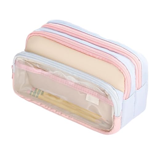 Knowlife Große Stiftetasche | 3 Fächer Stifteorganizer Aufbewahrungsbox | Schreibwaren Zubehör Stilvolles Reißverschluss-Design Stiftebehälter Für Schüler Erwachsene von Knowlife