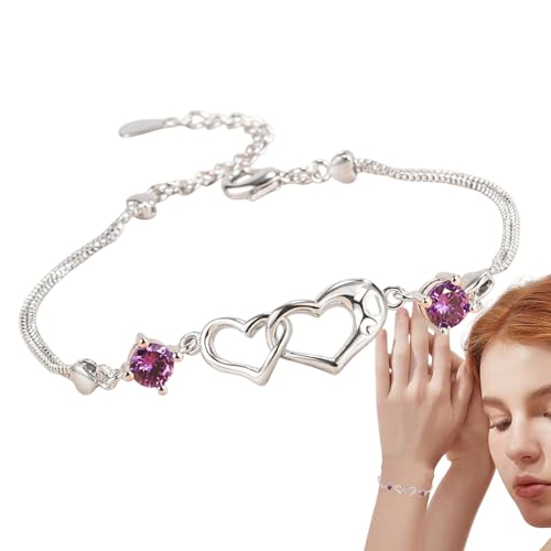 Knowlife Herz Ketten Armband | Verstellbares Damen Armband Mit Herz Motiv - Geschenk für Mädchen Frauen Geburtstag Oma Brautjungfer Muttertag Weihnachten Abschluss von Knowlife