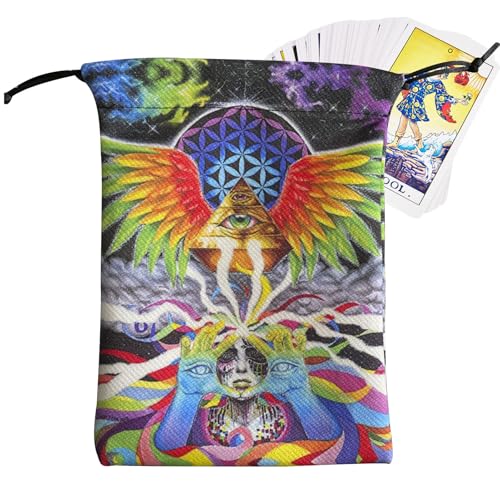 Knowlife Tarotbeutel | Runenwürfel Kristallschmuck Beutel | Würfel Schmuck Aufbewahrung Für Zuhause Wahrsage Deck Halloween Anfänger Set Kinder von Knowlife