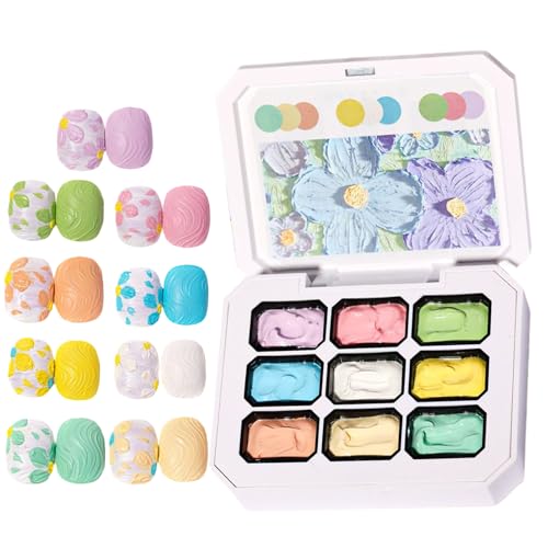 Mal Gel - Strahlendes Gelnagel Design - 9 Farben Set Für Modellieren Zeichnen Maniküre Mädchen Salon von Knowlife