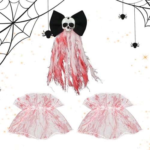 Skelett Haarspangen Clips | Gothic Blutig Halloween Haarspangen - 3er Set Gothic Brautschmuck und Armband Totenkostüm Zubehör für Rollenspiel Mottoparty Cosplay Fotografie von Knowlife