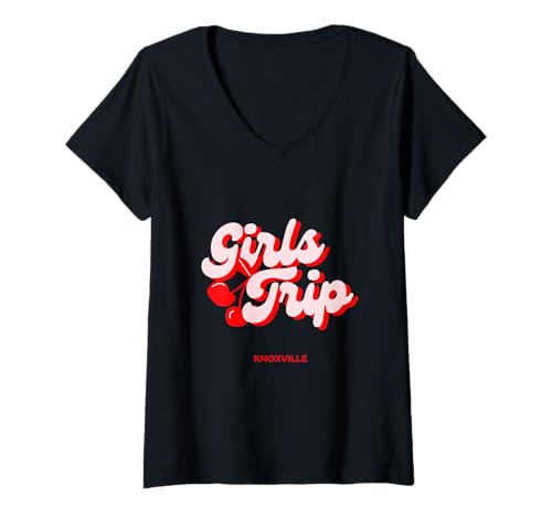 Damen Ausflug für Mädchen nach Cherries Knoxville, Tennessee T-Shirt mit V-Ausschnitt Damen Ausflug für Mädchen nach Cherries Knoxville, Tennessee T-Shirt mit V-Ausschnitt von Knoxville Vintage Women Bachelorettes Shirts