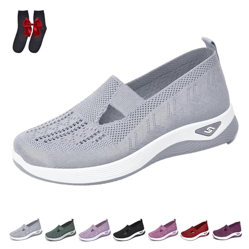 Annelie Schuhe Damen, Annelie Sommerschuhe, der Leichtigkeit Spürbar Macht, Orthopädische Damenschuhe mit Fußgewölbeunterstützung (Hellgrau, Erwachsene, 40, Numerisch, EU Schuhgrößensystem, M) von Knubbuf