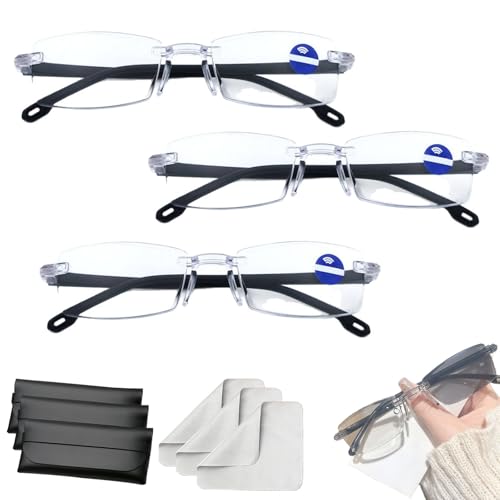 Knubbuf Intelligente Zoom Brille Automatische Fokuseinstellung, Intelligente Brille, Intelligente Zoom-Brille, Autozoom Brille füR Nah und Fern, füR MäNner, Frauen Und Senioren (3Pcs) von Knubbuf
