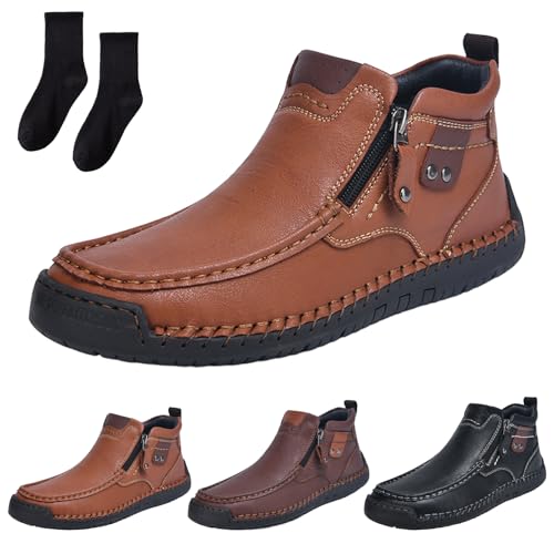 Knubbuf OrthopäDische Premium-Stiefel, High-Top Outdoor Schuhe mit Seitlichem ReißVerschluss (Hellbraun, Eine Größe, Erwachsene, 43, Numerisch, EU Schuhgrößensystem, M) von Knubbuf
