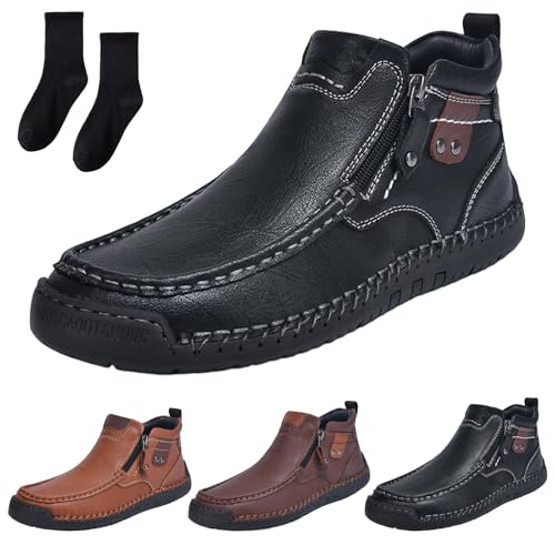 Knubbuf OrthopäDische Premium-Stiefel, High-Top Outdoor Schuhe mit Seitlichem ReißVerschluss (Schwarz, Eine Größe, Erwachsene, 45, Numerisch, EU Schuhgrößensystem, M) von Knubbuf