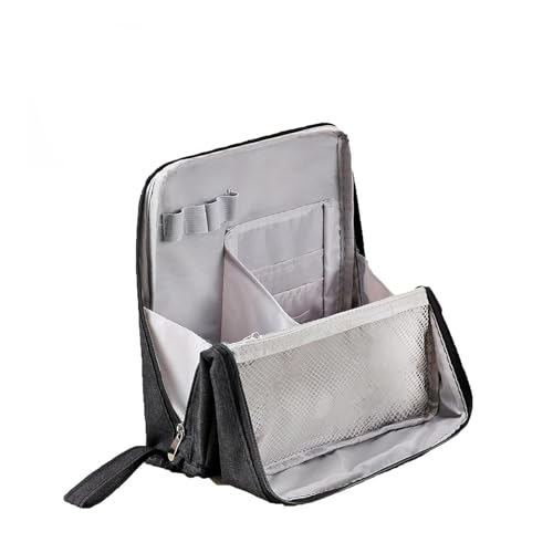 Stehende Make-up-Tasche, Mehrzweck-Stand-Make-up-Tasche aus Oxford-Stoff mit großer Kapazität, tragbarer Make-up-Organizer aus Stoff mit Mehreren Fächern, Leichter wasserdichter Organizer (Black) von Knubbuf