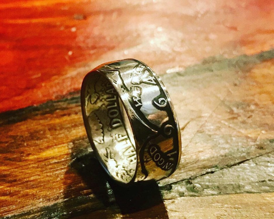 1964 90% Silber Jfk Halb-Dollar-Münzring von KnuckleheadChains