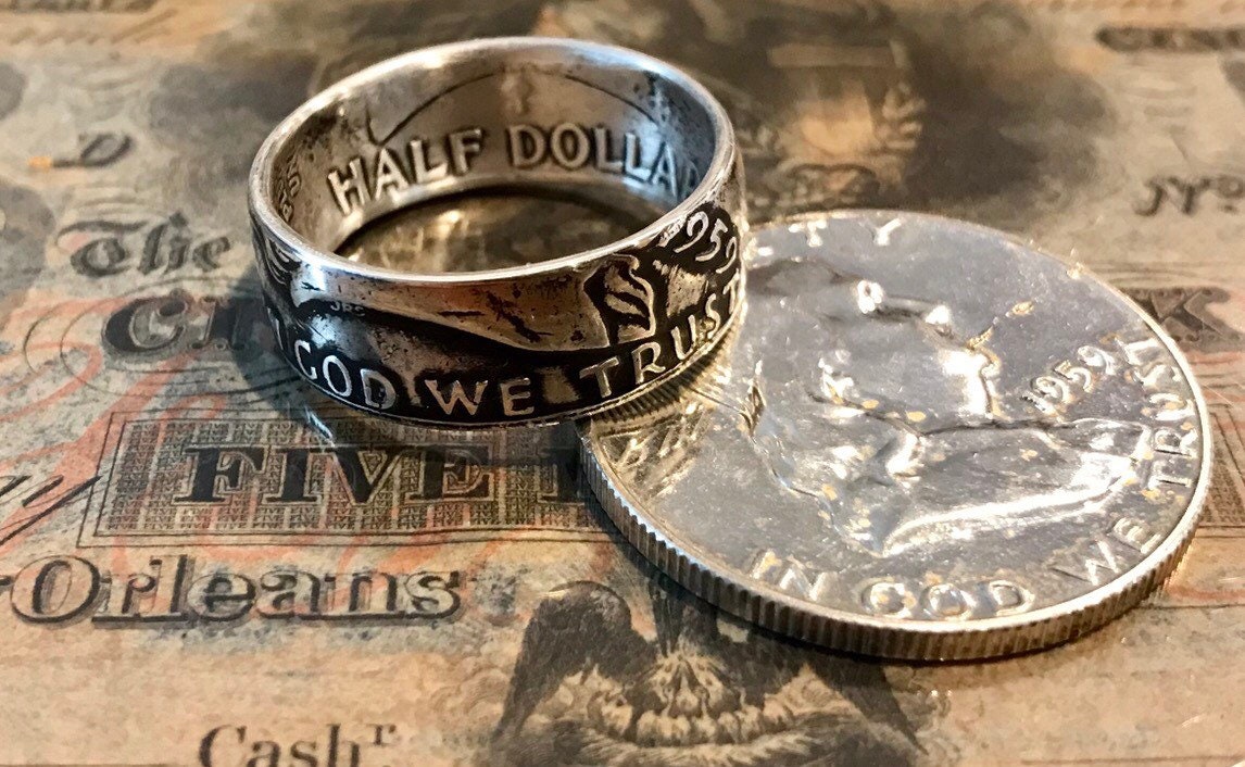 Ben Franklin Halber Dollar Münze Ring von KnuckleheadChains