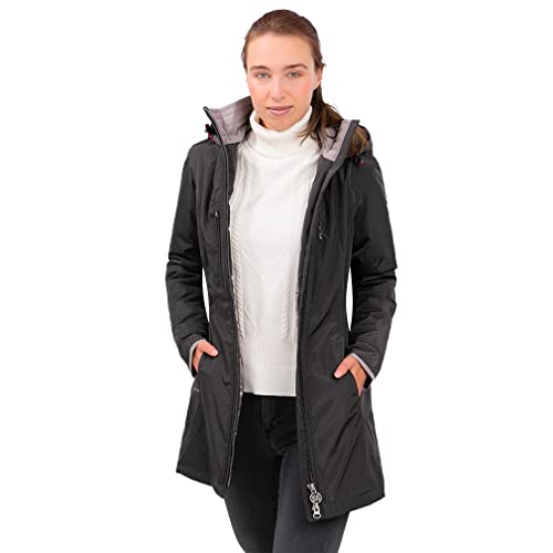 Knuffelwuff Damen Übergangsjacke - Leichte Jacke Fairfield Größe: M / 38 Schwarz - Atmungsaktive wasserdichte Jacke mit extra vielen Taschen für Outdoor, Wandern, Reisen, Gassi gehen von Knuffelwuff