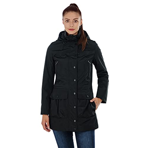 Knuffelwuff Damen Übergangsjacke - Leichte wasserdichte Jacke Lexington Größe: M / 38 Schwarz - Atmungsaktive Regenjacke mit extra vielen Taschen für Outdoor, Wandern, Reisen, Gassi gehen von Knuffelwuff