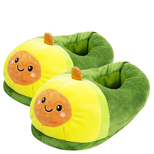 Knuffis Avocado Hausschuhe Plüsch Hausschuhe Damen Hauschuhe lustig Avocado Slippers 37-43 von Knuffis