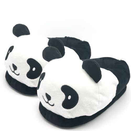 Knuffis Hausschuhe Damen Plüsch Hausschuhe Herren lustig warm Hausschuhe Damen (Panda) von Knuffis