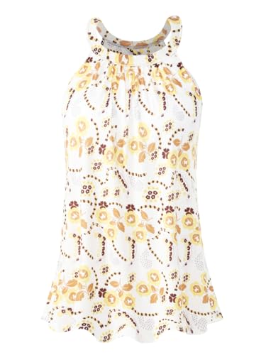 Knuffnee Damen Tank Tops mit Integriertem BH Neckholder Unterhemd Loose Fit Ärmellose Shirt Top Kleine Blumen M von Knuffnee