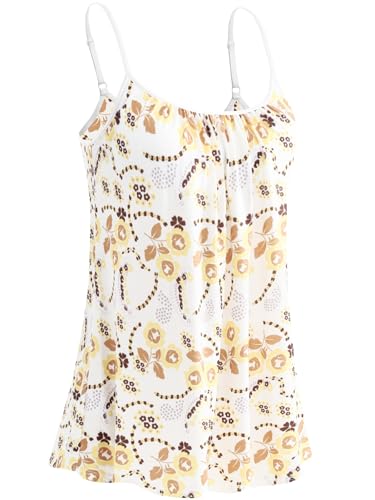 Knuffnee Damen Top mit Integriertem BH Verstellbare Spaghetti Tops Lockere Armellose Bluse Unterhemd Kleine Blume M Knuffnee Damen Top mit Integriertem BH Verstellbare Spaghetti Tops Lockere Armellose Bluse Unterhemd Kleine Blume M von Knuffnee
