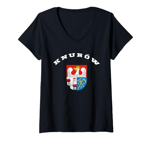 Damen Knurow Wappen Flagge Pride Nationalgeschenk Souvenir T-Shirt mit V-Ausschnitt Damen Knurow Wappen Flagge Pride Nationalgeschenk Souvenir T-Shirt mit V-Ausschnitt von Knurow pride Apparel