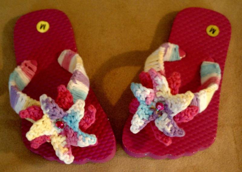 Sommerprinzessin Flip Flops - Pink, Lavendel, Aqua, Gelb Und Glitzer Sommerprinzessin Flip Flops - Pink, Lavendel, Aqua, Gelb Und Glitzer von KnuttyKnits