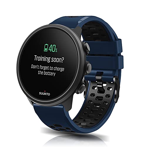KoGiio 24mm Armband für Suunto 9/7/9 Baro/D5/Spartan Sport, Damen Herren Silikon Weich Mode Ersatzband Uhrenarmband - Blau Schwarz von KoGiio
