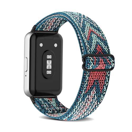 KoGiio Nylon Armband Kompatibel mit Samsung Galaxy Fit 3, Männer und Frauen Solo Loop Einstellbare Elastizität Ersatzband Armbänder Kompatibel mit Samsung Galaxy Fit 3 - Grüner Pfeil von KoGiio