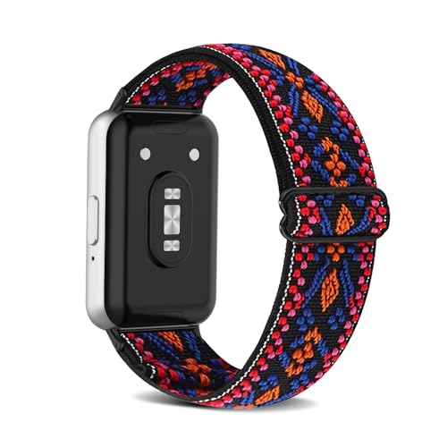 KoGiio Nylon Armband Kompatibel mit Samsung Galaxy Fit 3, Männer und Frauen Solo Loop Einstellbare Elastizität Ersatzband Armbänder Kompatibel mit Samsung Galaxy Fit 3 - Rosa-orange von KoGiio