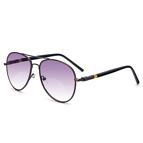 KoKoBin Bifokale Lesebrille UV400 Schutz Sonnenbrille Anti Blaulicht für Damen Herren Computer Lesebrillen (Grau, 1, diopters) von KoKoBin