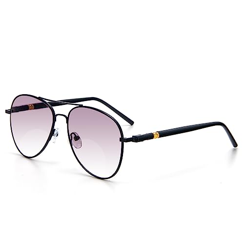 KoKoBin Bifokale Lesebrille UV400 Schutz Sonnenbrille Anti Blaulicht für Damen Herren Computer Lesebrillen (Schwarz, 1, diopters) von KoKoBin