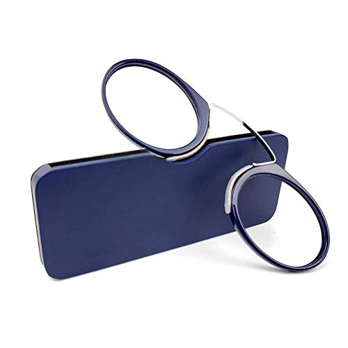 KoKoBin Lesebrille ohne Bügel für Männer und Frauen, Mini-tragbar, Nasenclip, Lesebrille, leicht (Blau, 2,5, Diopter) von KoKoBin