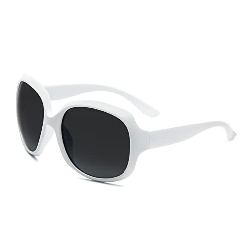 KoKoBin Mode Polarisierte Damen Sonnenbrille Outdoor UV400 Schutz Brille mit großem Gestell Weiß von KoKoBin