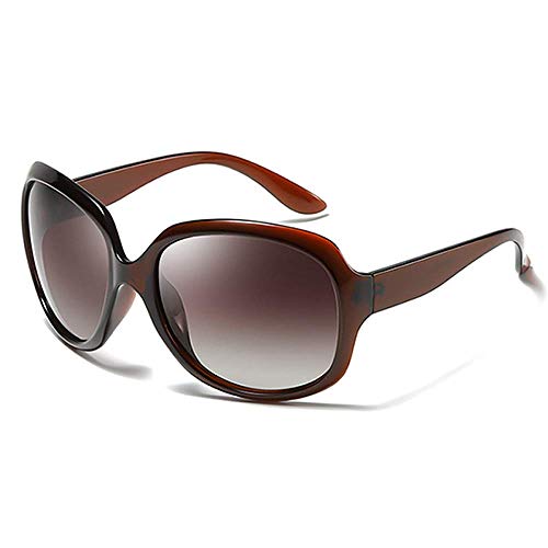 KoKoBin Mode Polarisierte Damen Sonnenbrille Outdoor UV400 Schutz Brille mit großem Gestell braun von KoKoBin
