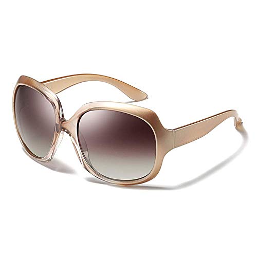 KoKoBin Mode Polarisierte Damen Sonnenbrille Outdoor UV400 Schutz Brille mit großem Gestell champagner von KoKoBin