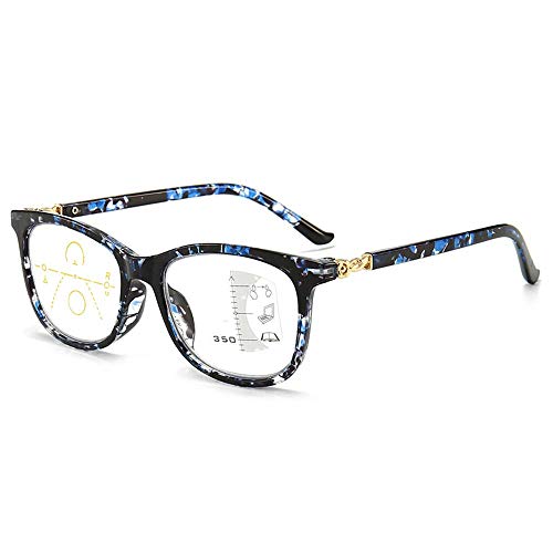 KoKoBin Progressives Multifokal Lesebrille für Frauen Männer Anti Blaulichtfilter Computer Brille Drahtlose Multifokale Lesebrillen(Blau，+1.0) von KoKoBin