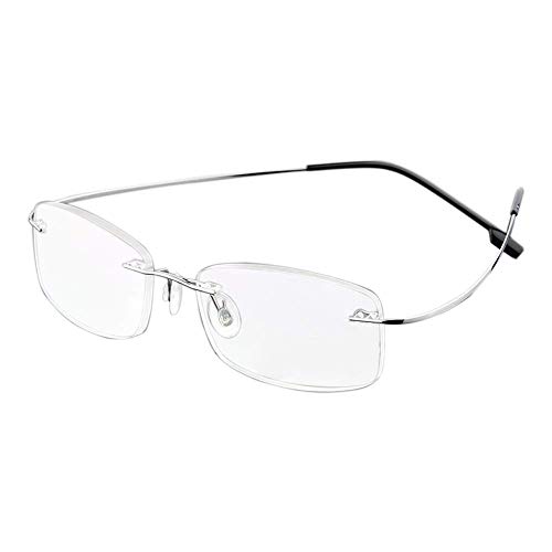 KoKoBin Randlos Lesebrille super Light Titan Lesehilfe für Damen und Herren(silber,+1.5) von KoKoBin