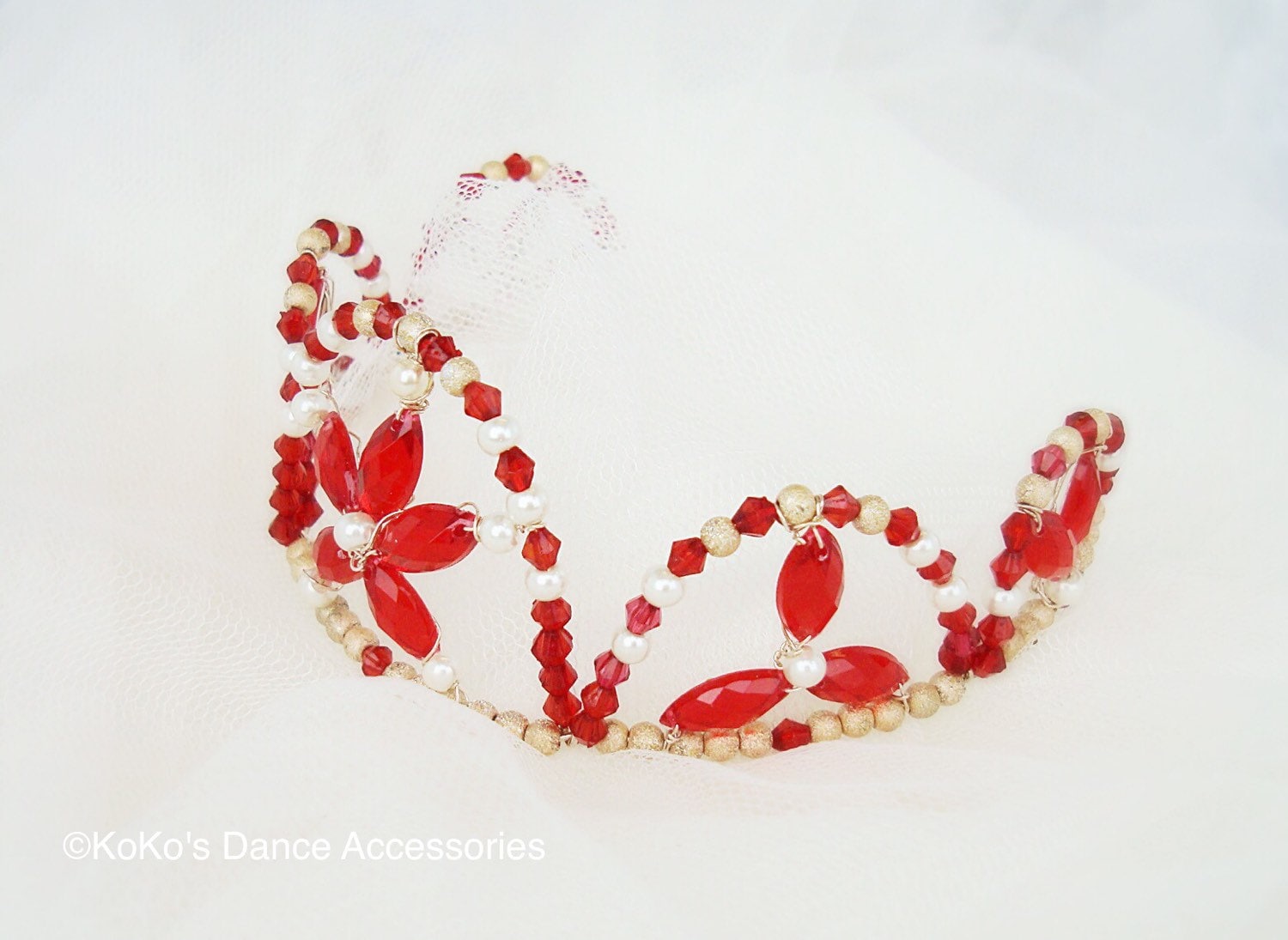 Rot Und Gold Ballett Tiara. Kompakt, Aber Hebt Sich. Ruby Rot Und Gold Ballett Tiara. Kompakt, Aber Hebt Sich. Ruby von KoKosAccessories